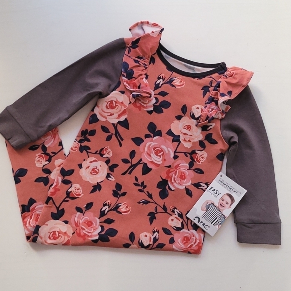 NWT RAGS Baby Ruffled Floral Romper 6-12m